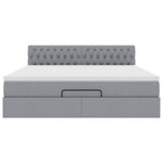 vidaXL Lit ottoman avec matelas gris clair 160x200 cm tissu