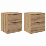 vidaXL Cabinet de chevet 2 Pièces chêne artisanal 45 x 39 x 50 cm