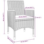 vidaXL Ensemble à manger de jardin coussins 3 Pièces Résine tressée Verre