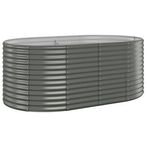 vidaXL Lit surélevé de jardin Acier galvanisé 175x100x68cm gris
