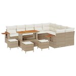 vidaXL Ensemble de canapé de jardin avec coussin 13 Pièces beige et crème