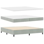vidaXL Lit à ressorts avec matelas Gris clair 200 x 200 cm Velours