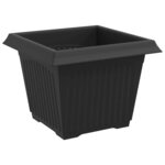 vidaXL Pot de Fleurs Carré 24 pc Noir 23 x 23 x 17 5 cm Plastique