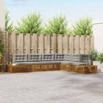 vidaXL Ensemble de canapés d'extérieur 6 Pièce Gris Naturel et Clair