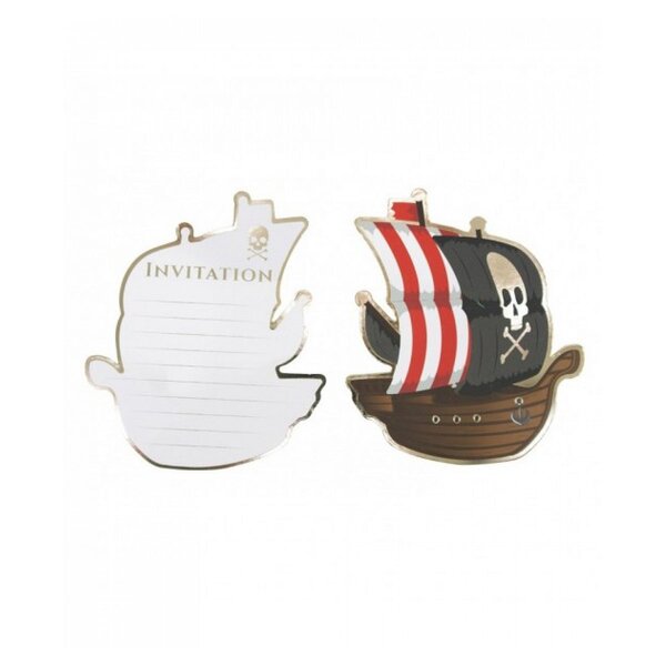 Cartes d invitation theme pirates