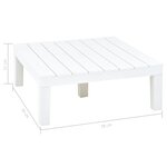 vidaXL Table de jardin Blanc 78x78x31 cm Plastique
