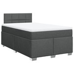 vidaXL Sommier à lattes de lit avec matelas Gris foncé 120x200cm Tissu