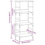 vidaXL Bibliothèque vieux bois 50x33x117 5 cm bois d'ingénierie