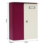 Rottner splashy boîte aux lettres rouge baie blanche