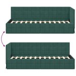 vidaXL Cadre de lit d'angle Vert foncé 80 cm x 200 cm tissu