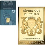 Pièce de monnaie en Or 3000 Francs g 0.031 (1/1000 oz) Millésime Gold Gift PRAYING HANDS