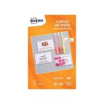 Bte de 250 cartes de visite bords micro perforés 85x54mm jet d'encre blanc avery