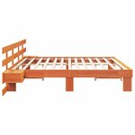 vidaXL Cadre de lit avec tiroir Marron 180 x 200 cm Bois massif