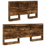 vidaXL Tête de lit de rangement Chêne fumé 160 cm Bois d'ingénierie