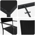 vidaXL Ensemble de salle à manger pour jardin 3 Pièces Noir polyrotin