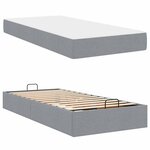 vidaXL Cadre de lit avec matelas avec matelas 2 Pièces Gris clair tissu