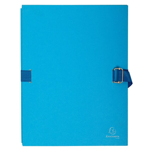 Chemise Dos Extensible Avec Rabat Papier - 24x32cm - Bleu Clair - X 10 - Exacompta