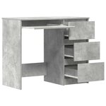 vidaXL Bureau Gris béton 90x45x76 cm Bois d’ingénierie