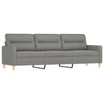 vidaXL Canapé 3 places et oreillers et coussins Gris foncé 210cm Tissu