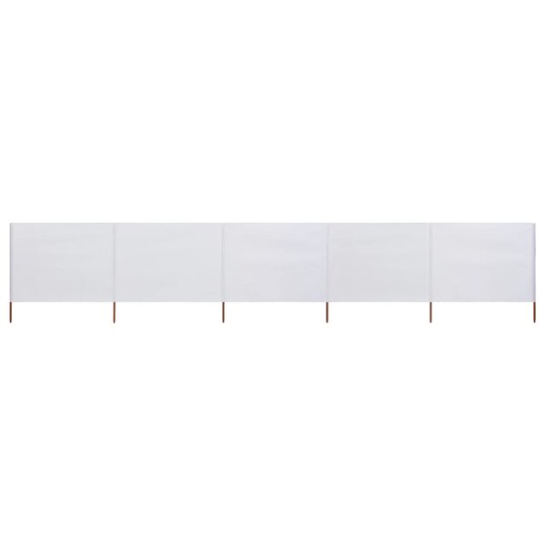vidaXL Paravent 5 panneaux Tissu 600 x 160 cm Blanc sable