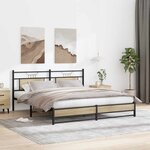 vidaXL Cadre de lit en métal sans matelas chêne sonoma 180x200 cm