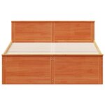 vidaXL Cadre de lit sans matelas avec tête de lit brun cire 140x190 cm