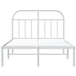 vidaXL Cadre de lit métal sans matelas et tête de lit blanc 120x200 cm