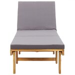 vidaXL Chaise longue pliante avec coussin Bois d'acacia solide