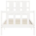 vidaXL Cadre de lit sans matelas blanc bois de pin massif