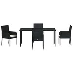vidaXL Ensemble de salle à manger pour jardin 5 Pièces Noir Poly rotin