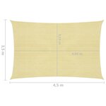 vidaXL Voile d'ombrage 160 g/m² Beige 3 5x4 5 m PEHD