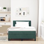 vidaXL Lit à ressorts avec matelas et LED vert foncé 120x200 cm en velours