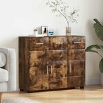 vidaXL Buffet FLORIN Chêne fumé 88 5 x 30 5 x 73 cm Bois d'ingénierie