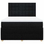 vidaXL Sommier à lattes de lit avec matelas Noir 160x200 cm Tissu