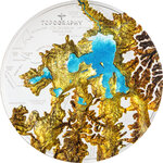 Monnaie YELLOWSTONE Topography 1 Kg Kilo Argent 100$ Cook Islands 2026