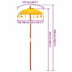 vidaXL Parasol balinais Jaune 95 x 95 x 260 cm