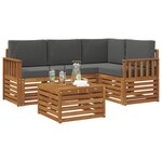 vidaXL Ensemble de canapés d'extérieur 5 Pièces Naturel et Anthracite