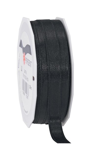 Satin double face 25-m-rouleau 10 mm noir