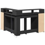 vidaXL Bureau avec lumières LED noir 130x130x91 cm bois d'ingénierie