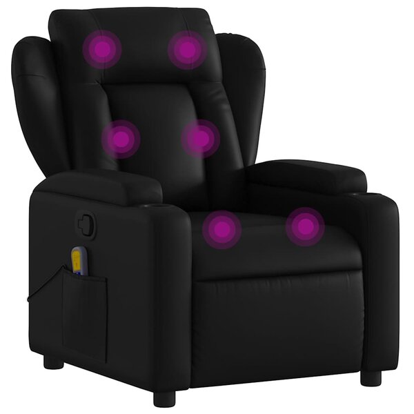 vidaXL Fauteuil de massage inclinable noir similicuir