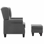 vidaXL Fauteuil avec repose-pied Gris clair Tissu