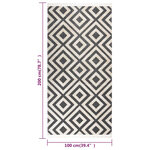 vidaXL Tapis à tissage plat d'extérieur 100x200 cm Noir et beige clair