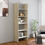 vidaXL Bibliothèque Blanc et chêne sonoma 60x35x180 cm Bois ingénierie