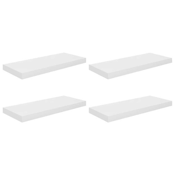 vidaXL Étagère murale flottante 4 Pièces Blanc brillant 60x23 5x3 8cm MDF