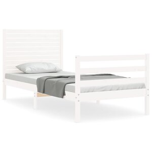 vidaXL Cadre de lit sans matelas blanc 90x200 cm bois massif