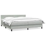 vidaXL Sommier à lattes de lit et matelas gris clair 180x210cm velours