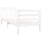 vidaXL Cadre de lit sans matelas blanc bois massif