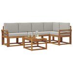 vidaXL Ensemble de canapés d'extérieur 6 Pièces Gris Naturel et Clair