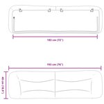 vidaXL Coussin de tête de lit Hvar gris foncé 183 cm tissu
