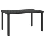 vidaXL Table de jardin noire 140x90x74 cm aluminium et WPC